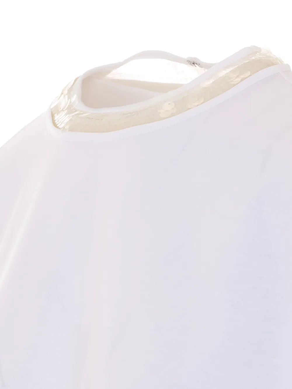 Fabiana Filippi Blouse met pailletten en ronde hals Wit