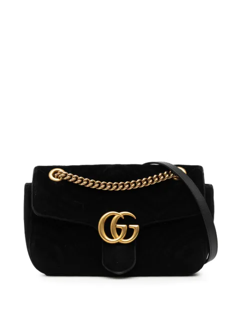 Gucci Pre-Owned 2000-2015 Medium GG Marmont Matelasse Velvet shoulder bag