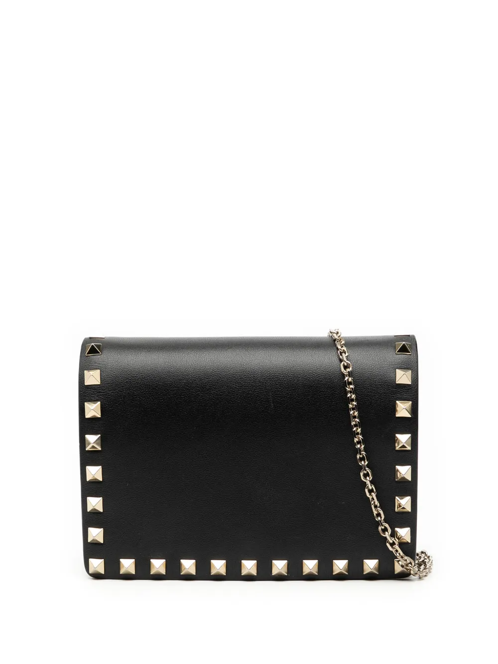 Valentino Garavani Pre-Owned 2000-2025 Leather Rockstud Chain Pouch crossbody bag - Nero
