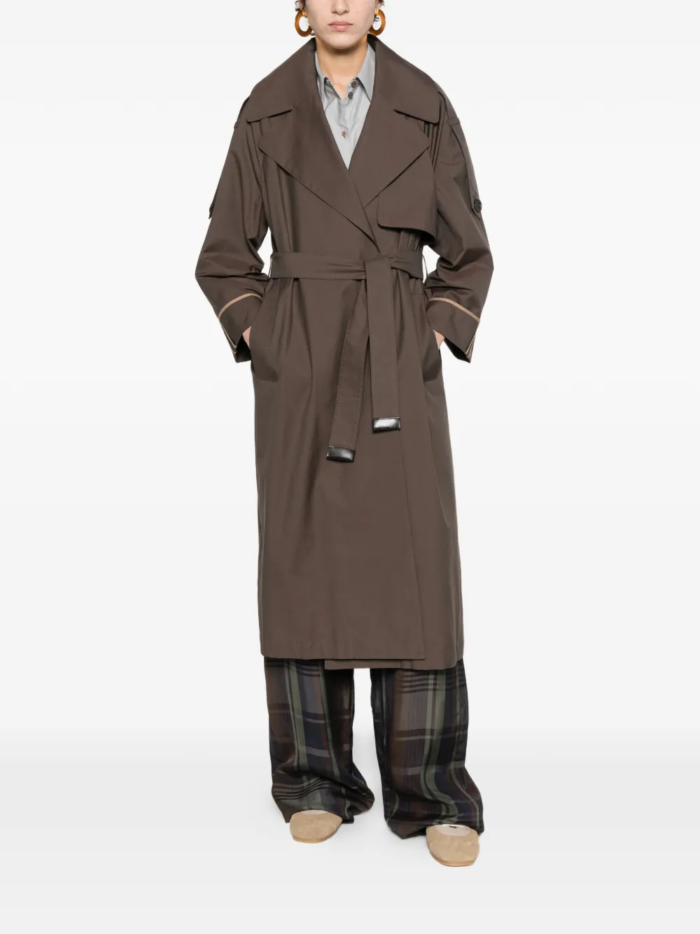 Max Mara Jack met gestrikte ceintuur Bruin