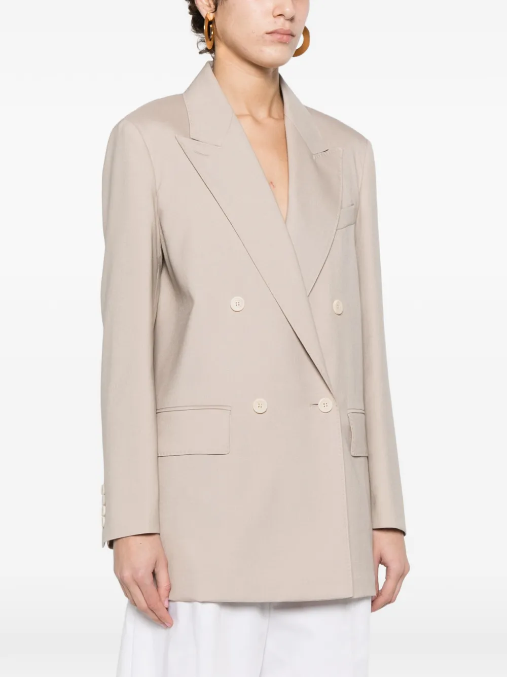 Max Mara Jack met dubbele rij knopen Beige