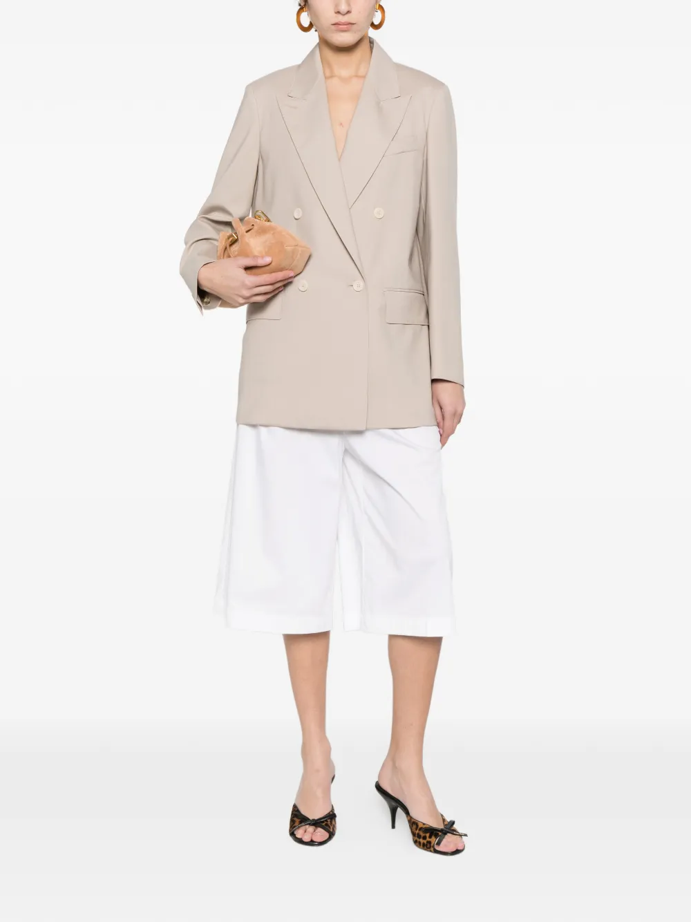 Max Mara Jack met dubbele rij knopen Beige