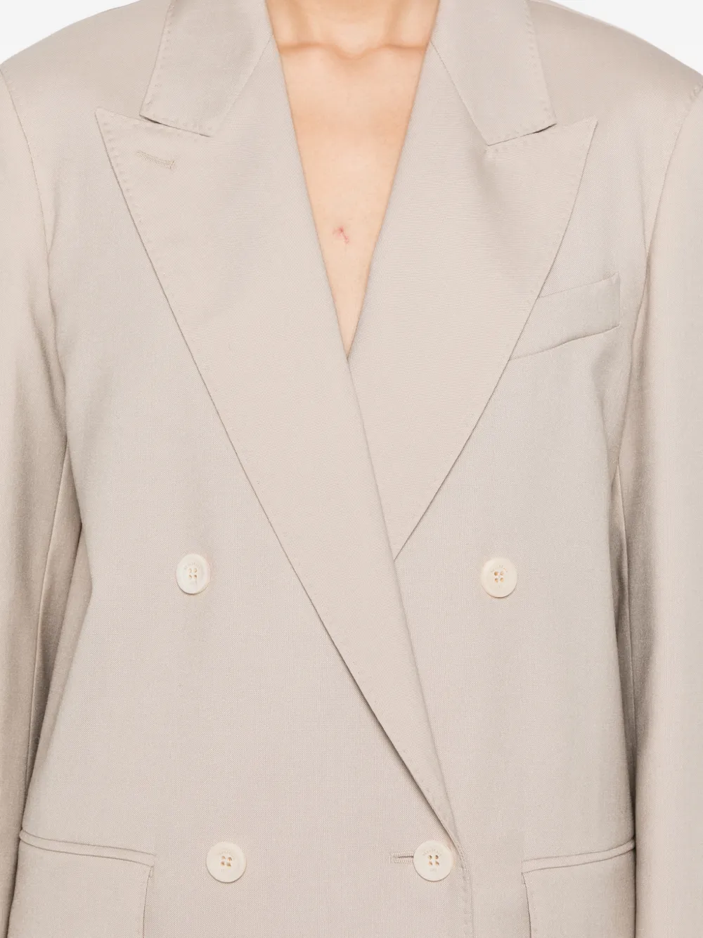 Max Mara Jack met dubbele rij knopen Beige