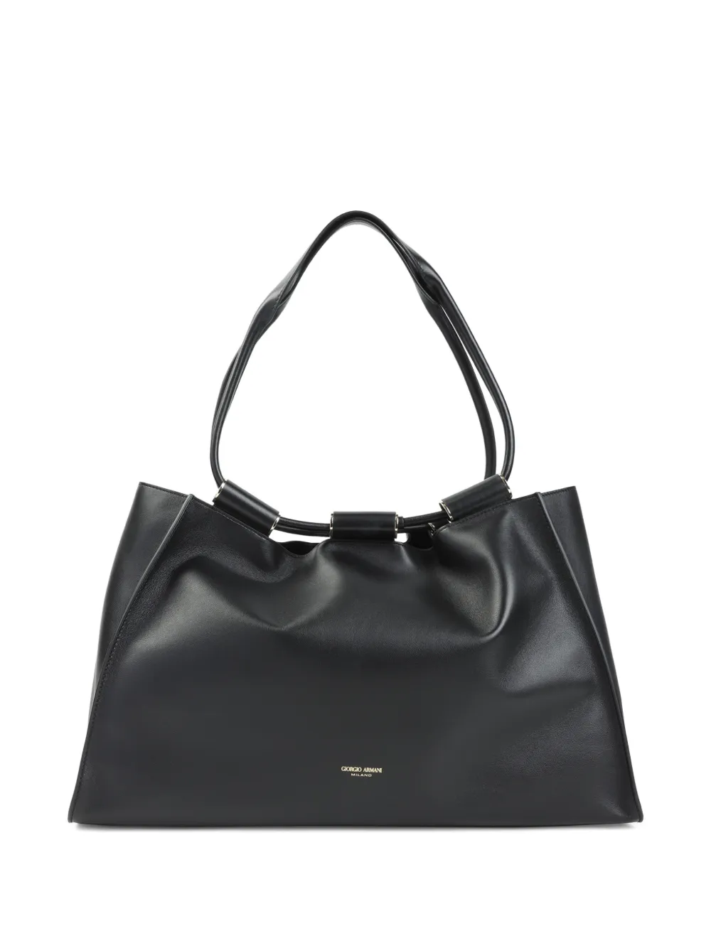 Giorgio Armani logo-detail leather shoulder bag - Nero