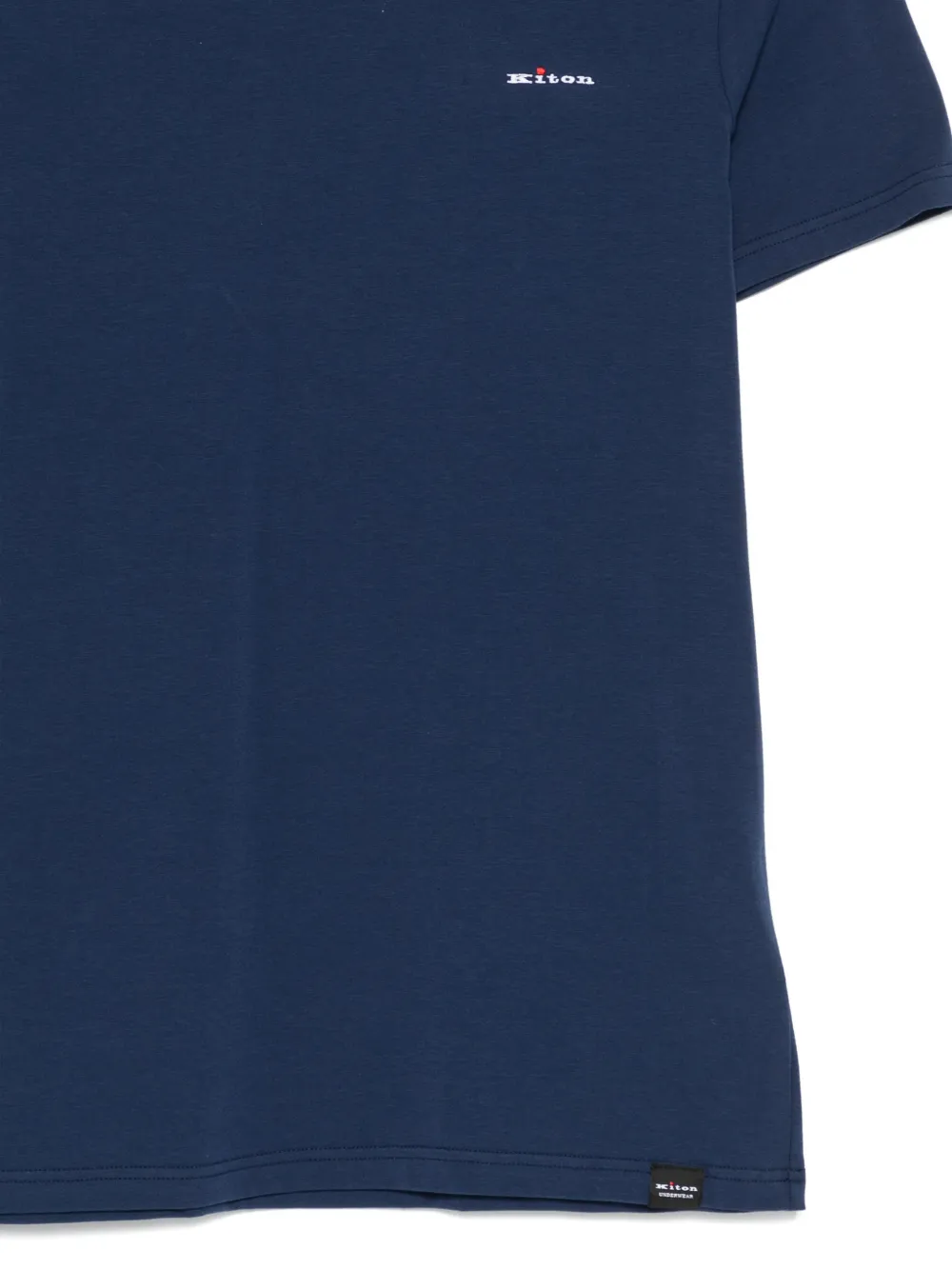 Kiton T-shirt met geborduurd logo Blauw