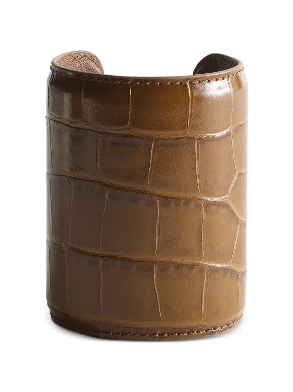 TOTEME croco-embossed leather cuff bracelet - Marrone