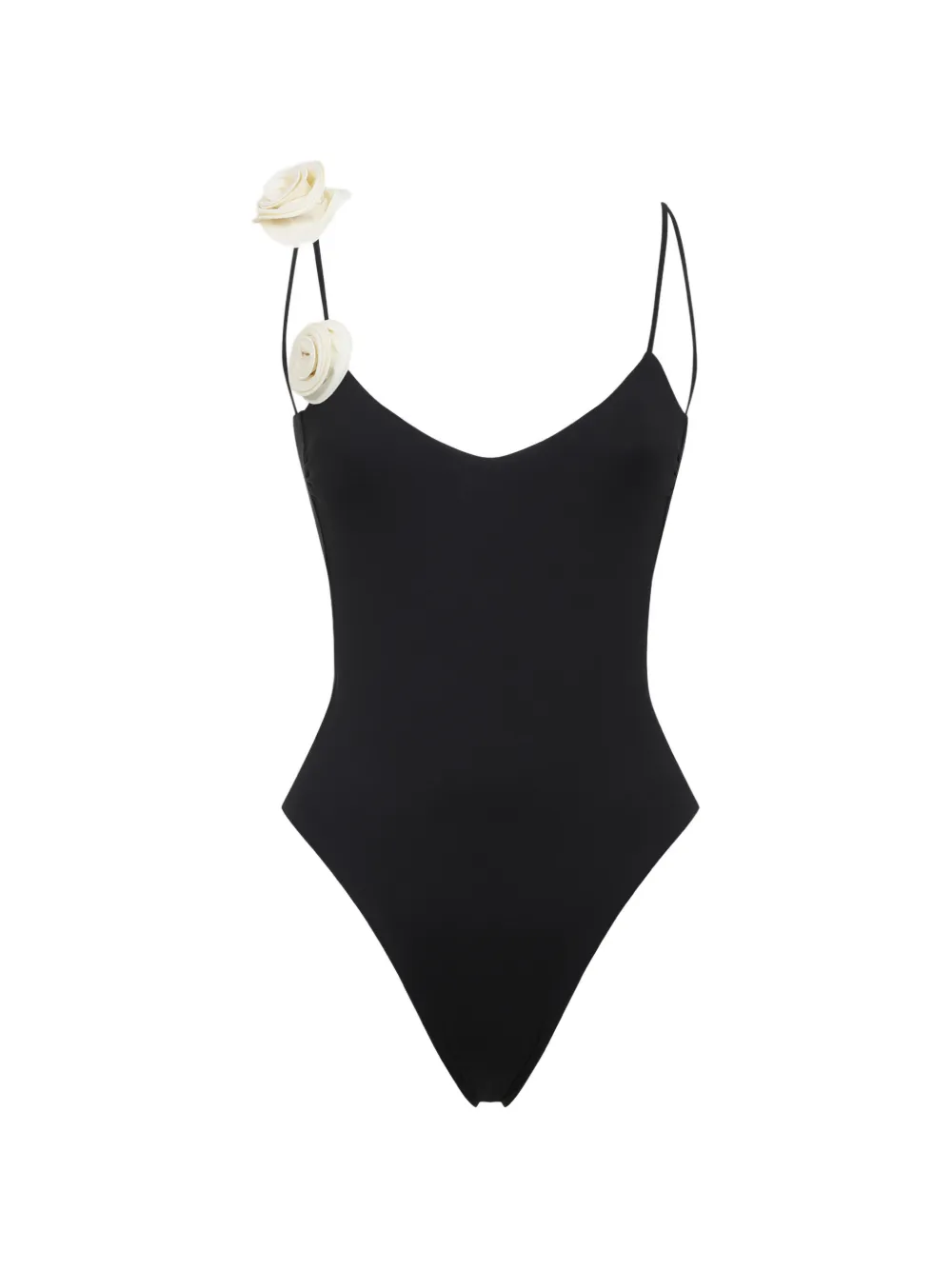 La Reveche floral-appliqué swimsuit - Nero