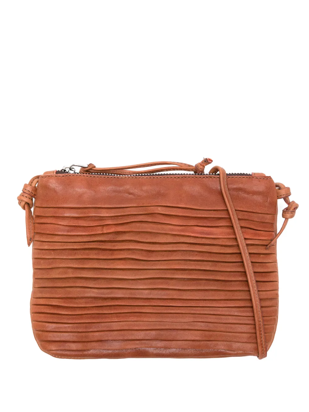 SOMMET Country pleated cross body bag - Marrone