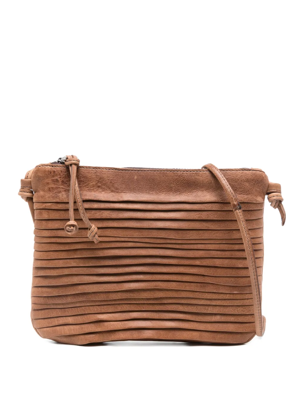 SOMMET Country pleated cross body bag - Marrone