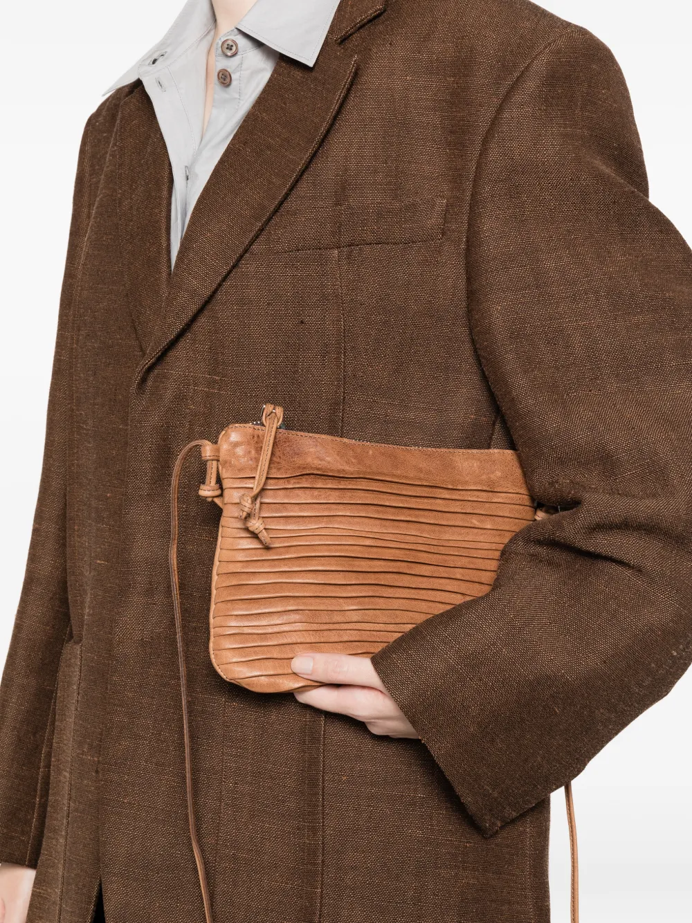  Sommet Country Pleated Cross Body Bag - Brown 