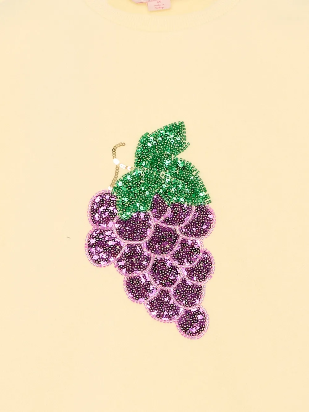 Sequin Grape Round-Neck Sweater