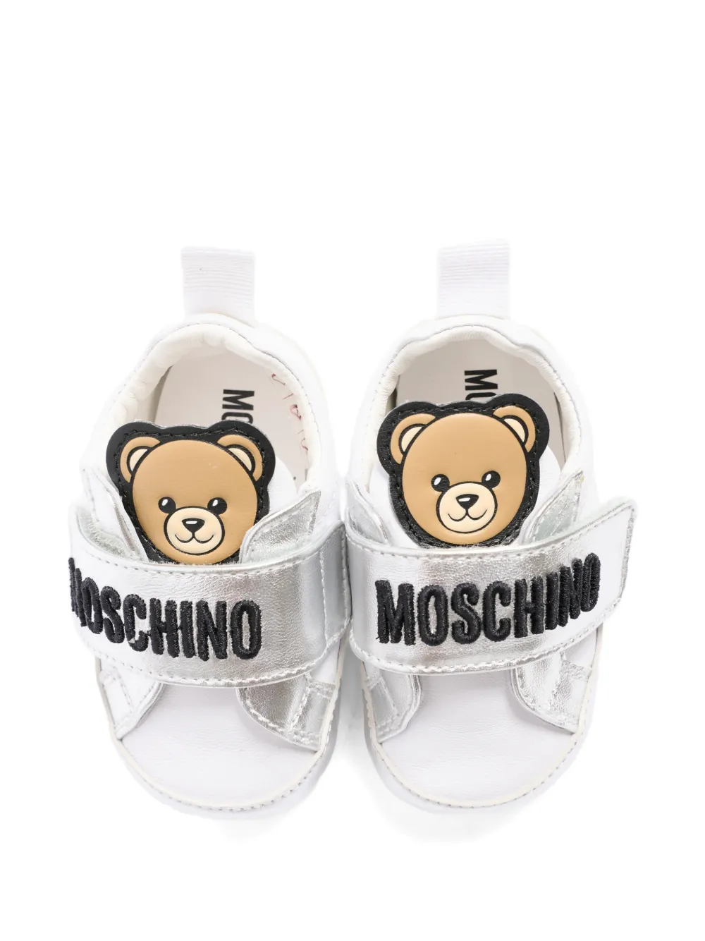 Moschino Kids logo teddy sneakers Wit