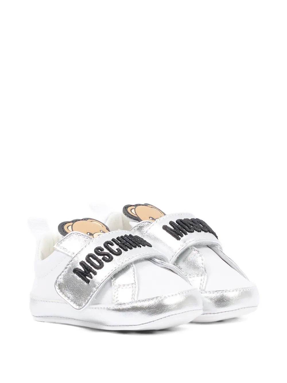 Moschino Kids logo teddy sneakers Wit
