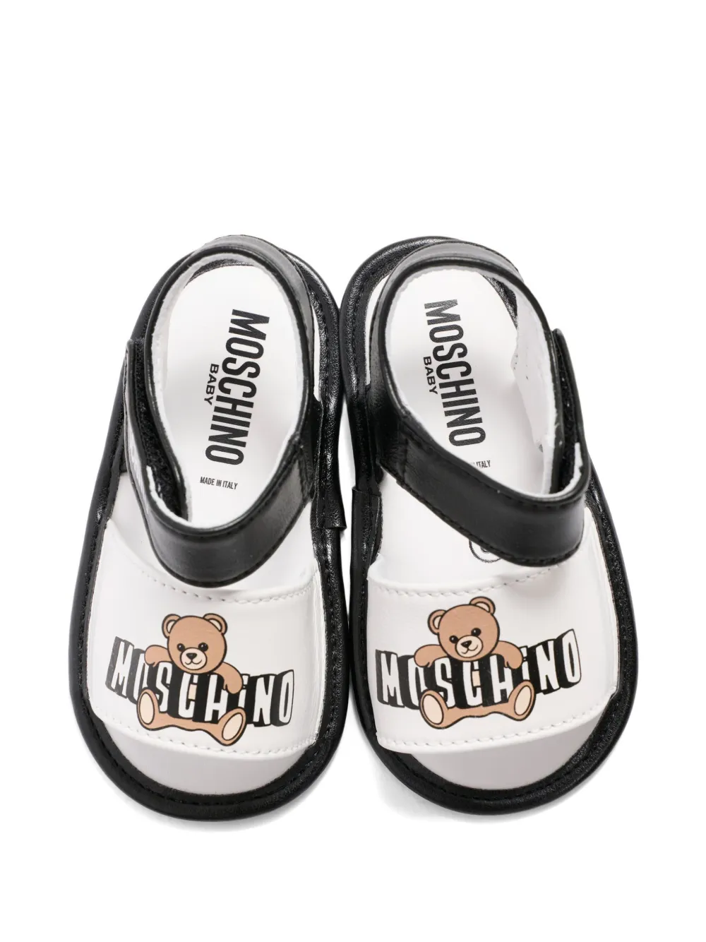Moschino Kids teddy strap sandals Wit
