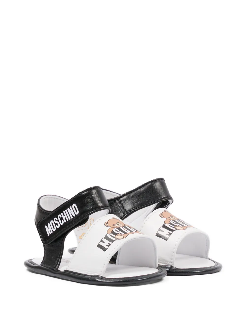 Moschino Kids teddy strap sandals Wit