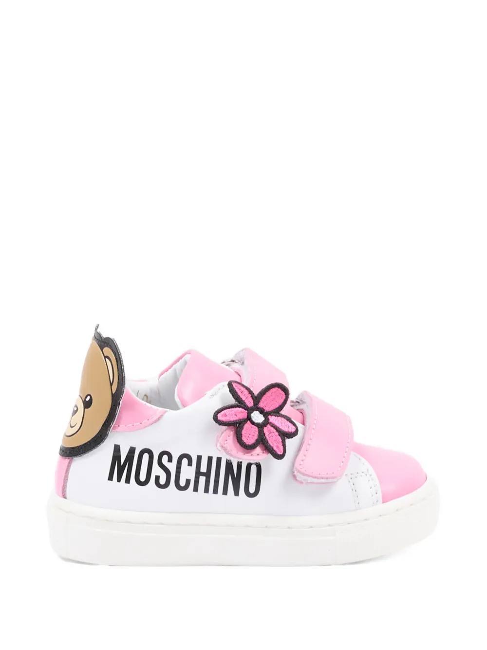 Moschino Kids Teddy sneakers met bloemapplicatie Wit