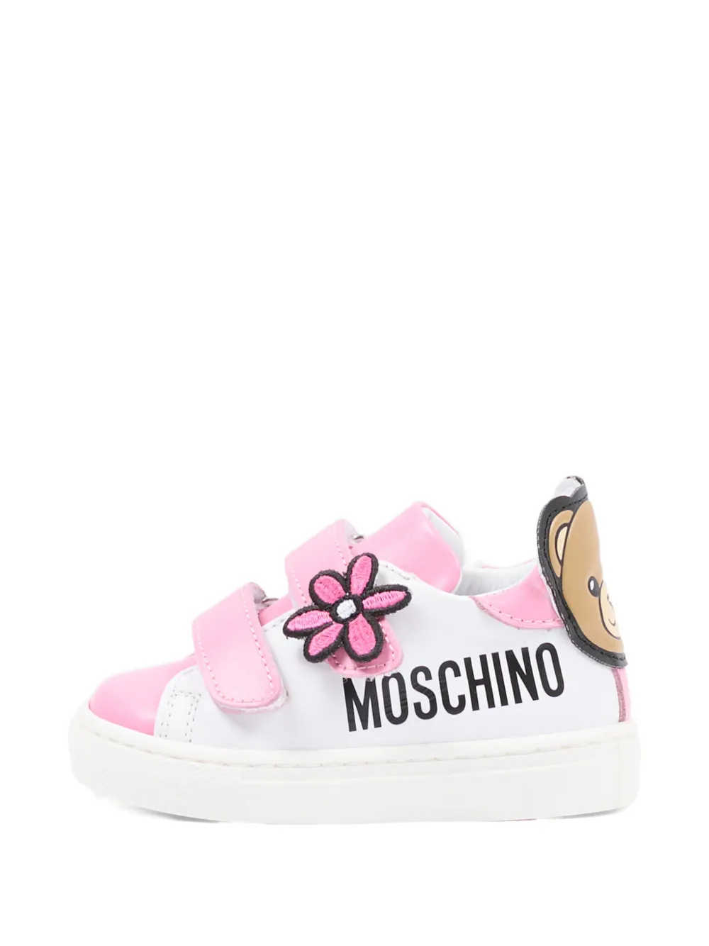 Moschino Kids Teddy sneakers met bloemapplicatie Wit