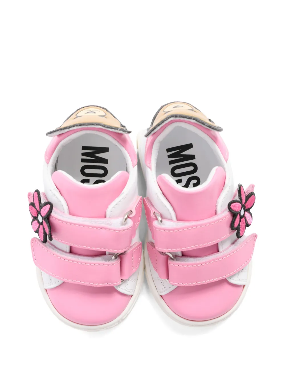 Moschino Kids Teddy sneakers met bloemapplicatie Wit