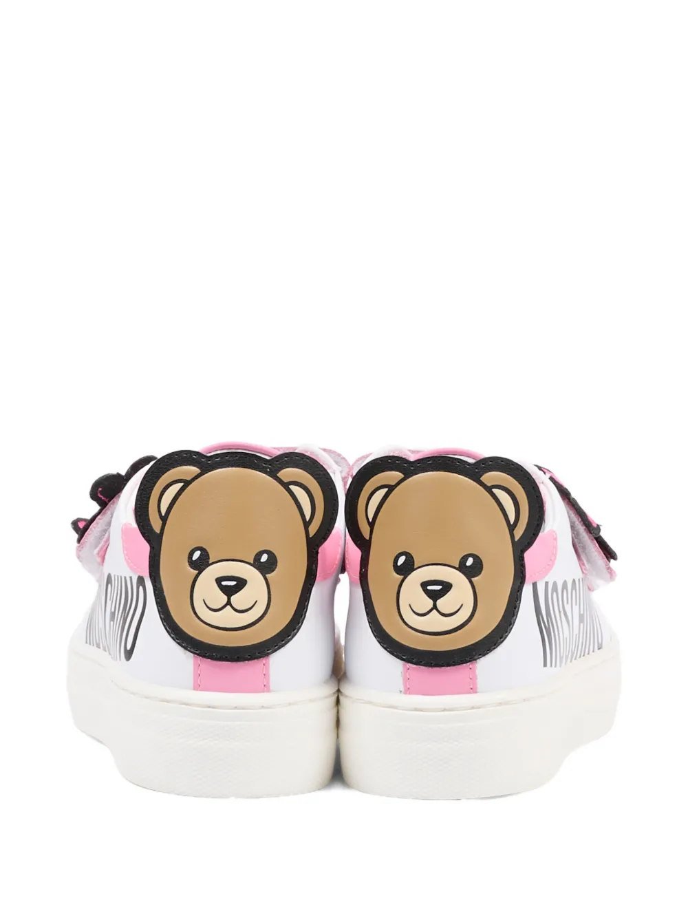 Moschino Kids flower appliqué strap sneakers Wit