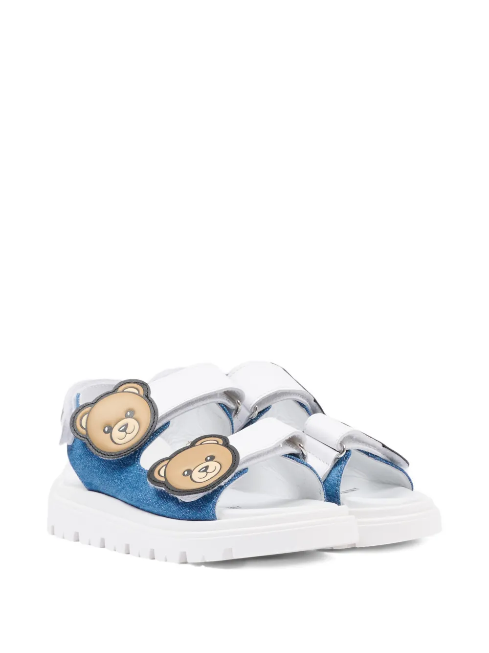 Moschino Kids Teddy-applique sandals - Blu