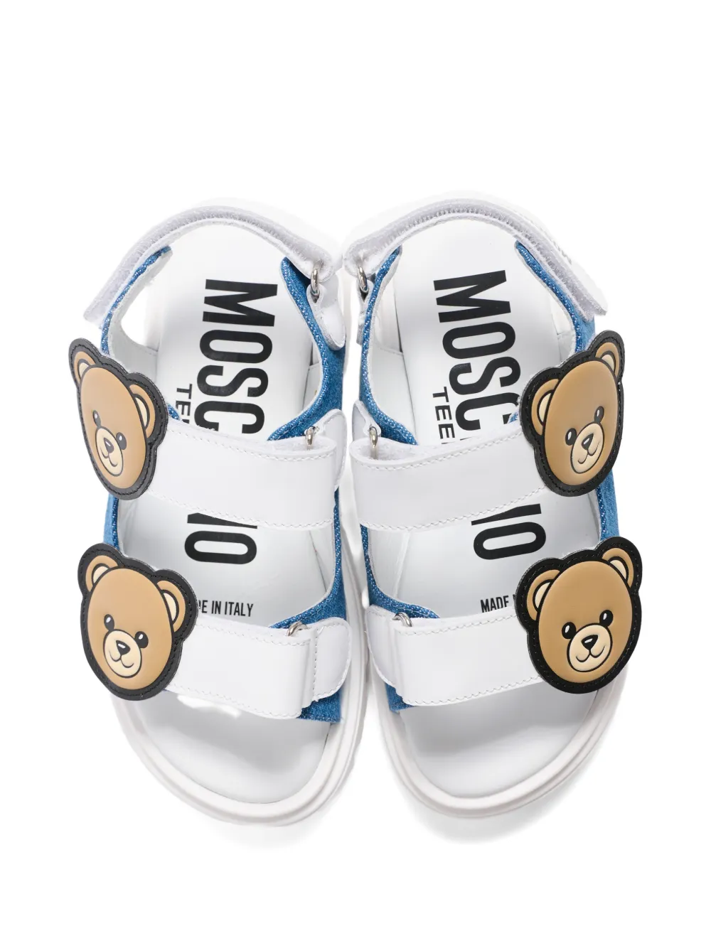 Moschino Kids Teddy-applique sandals Blauw