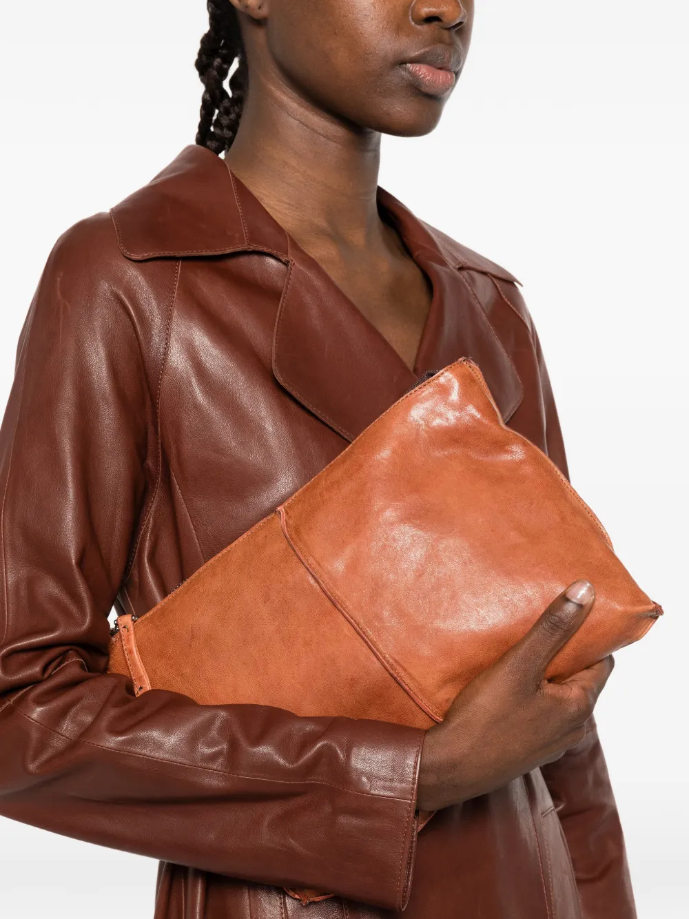  Sommet Clark Leather Clutch Bag - Brown 