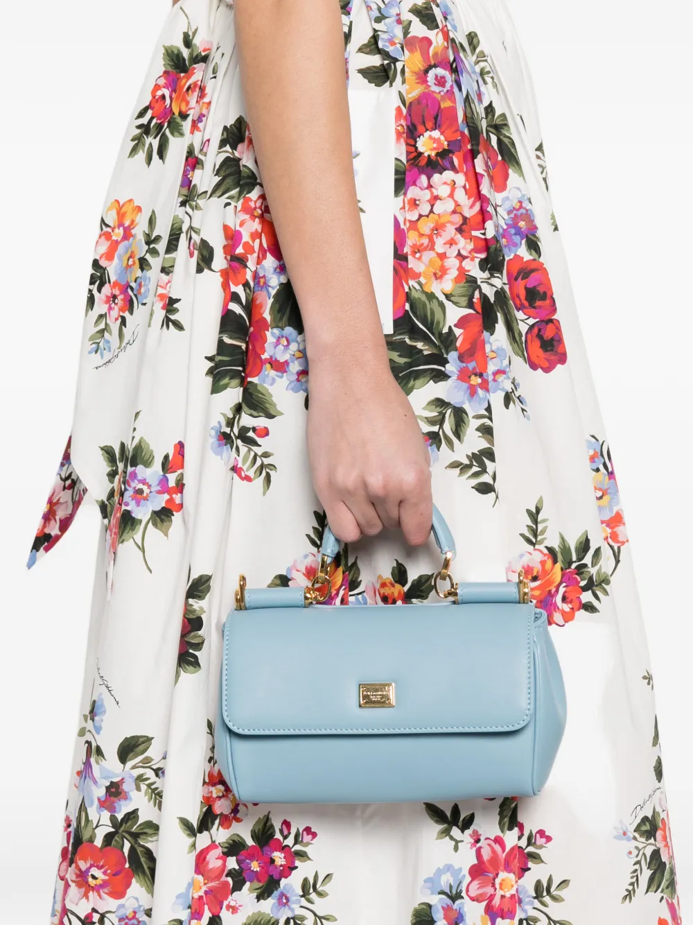  Dolce & Gabbana Mini My Sicily Leather Tote Bag - Blue 
