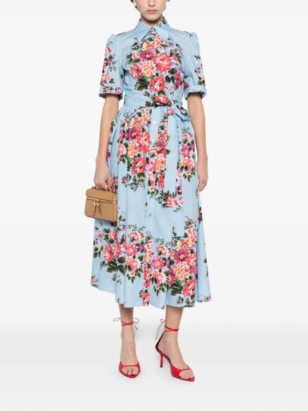 Dolce & Gabbana Midi-jurk met ceintuur Blauw