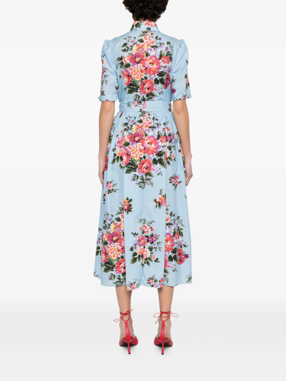 Dolce & Gabbana Midi-jurk met ceintuur Blauw