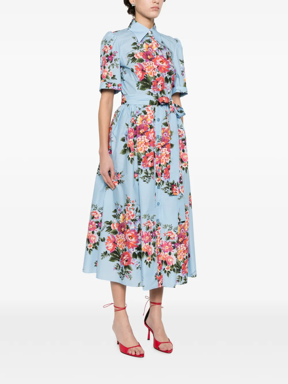 Dolce & Gabbana Midi-jurk met ceintuur Blauw