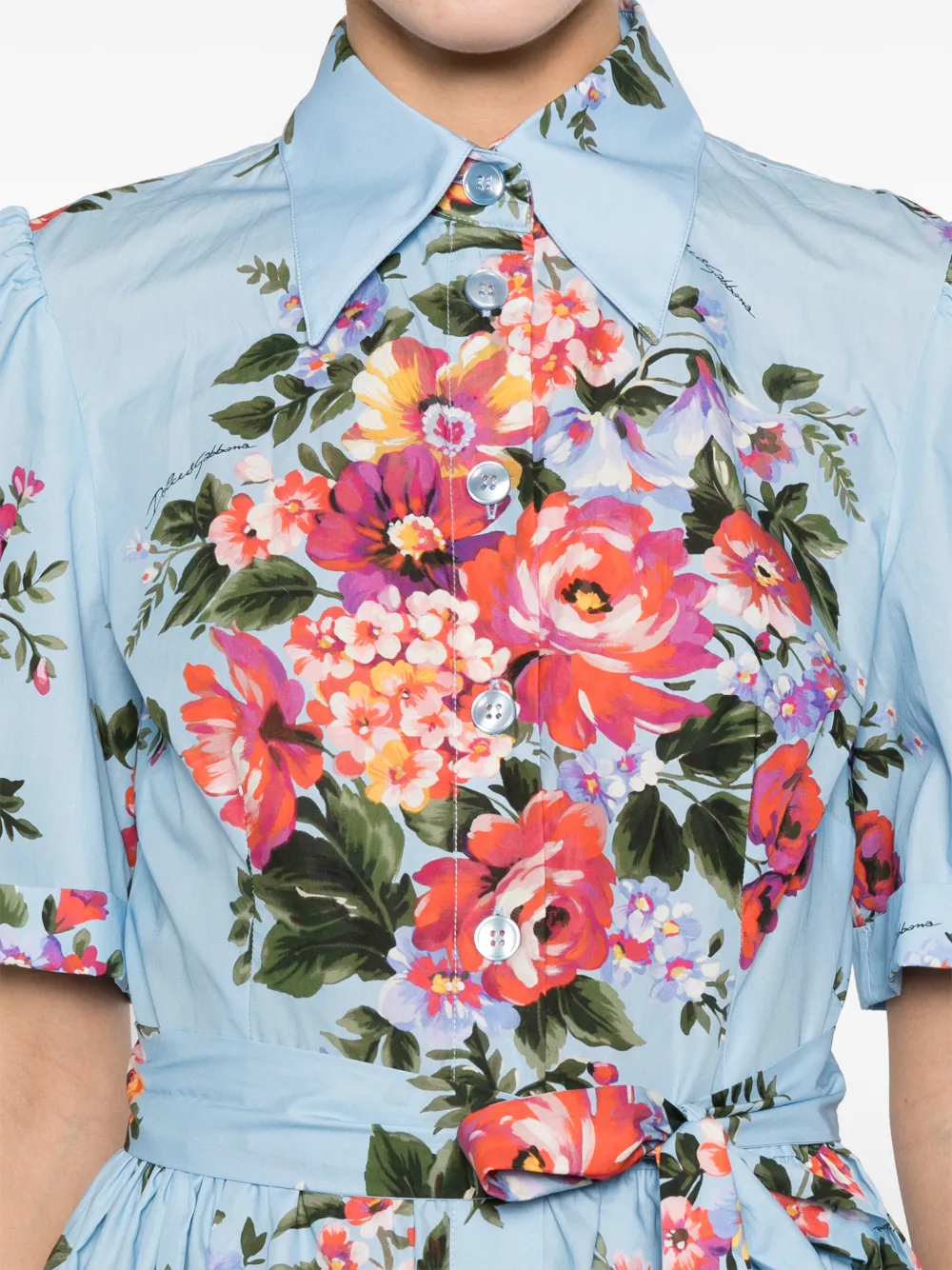 Dolce & Gabbana Midi-jurk met ceintuur Blauw