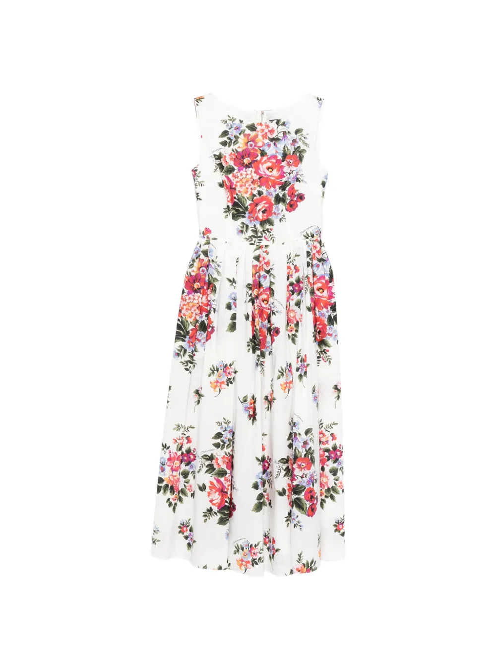 Dolce & Gabbana floral-print midi dress - Bianco