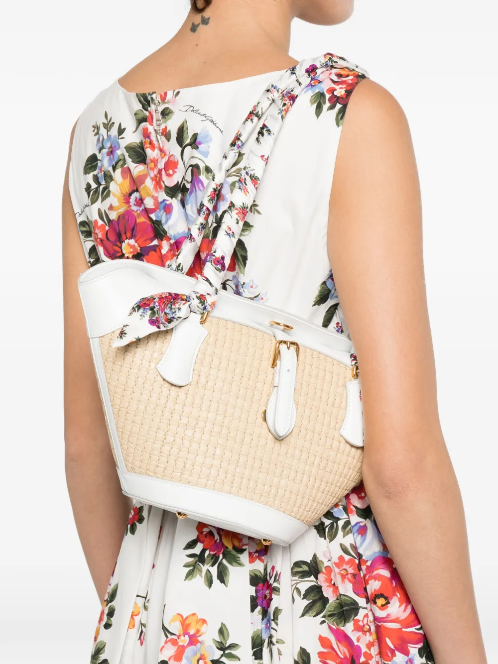  Dolce & Gabbana Floral-handle Tote Bag - Neutrals 
