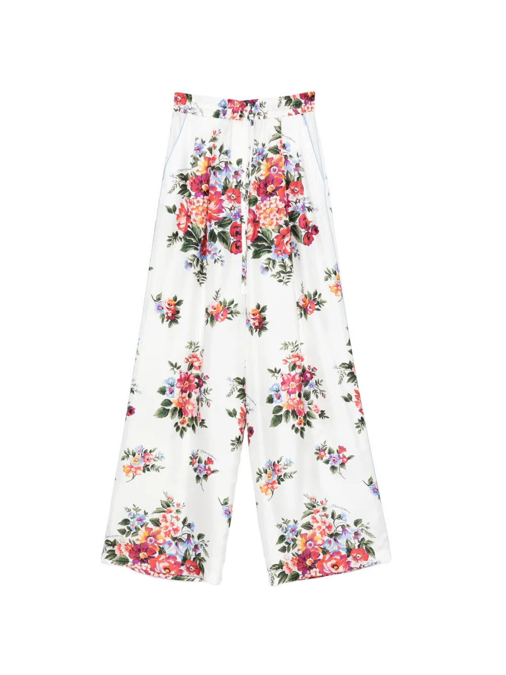 floral-print trousers