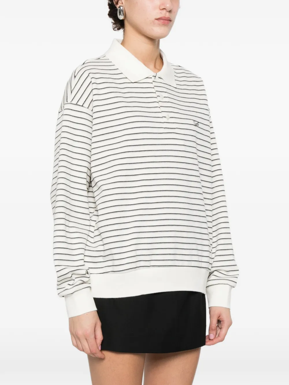  Dunst Striped Logo Polo Shirt - Neutrals 