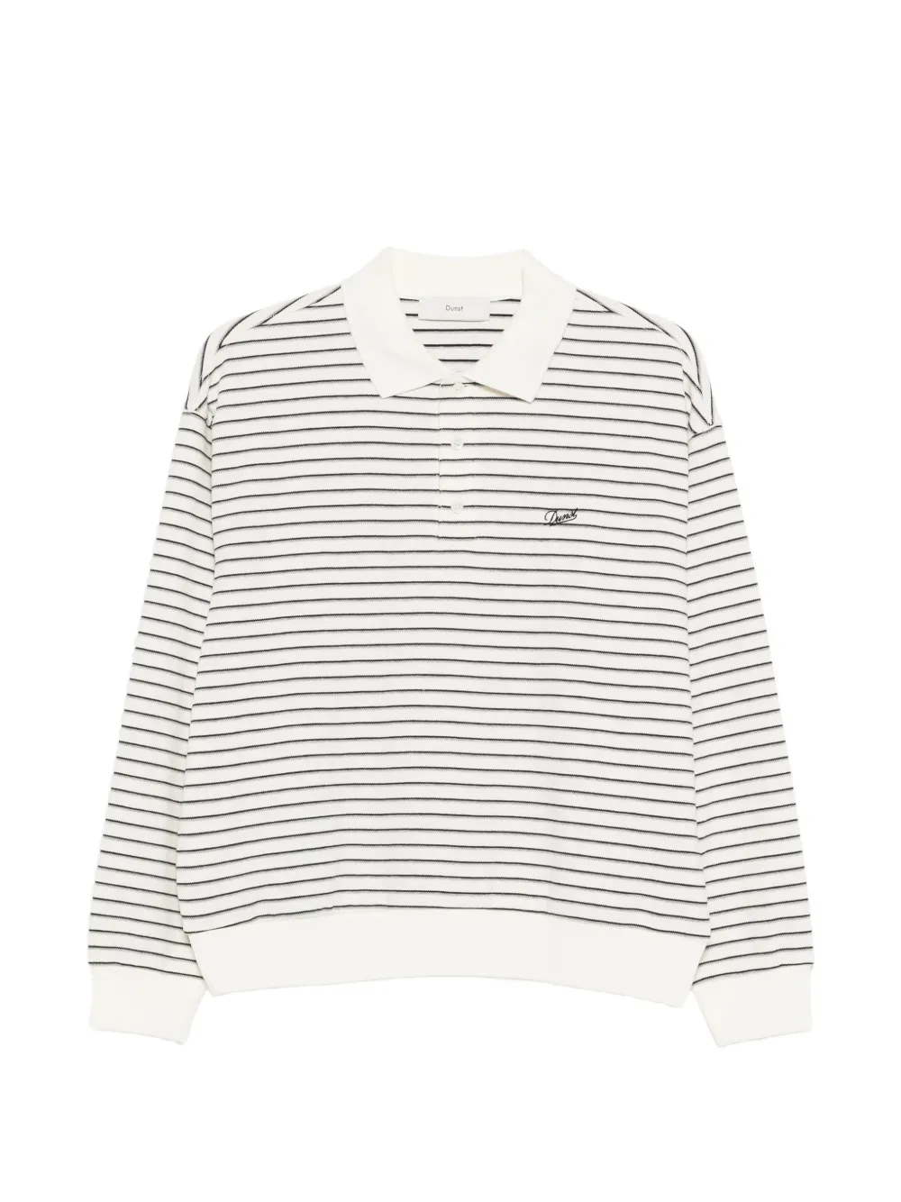 DUNST striped logo polo shirt - Toni neutri