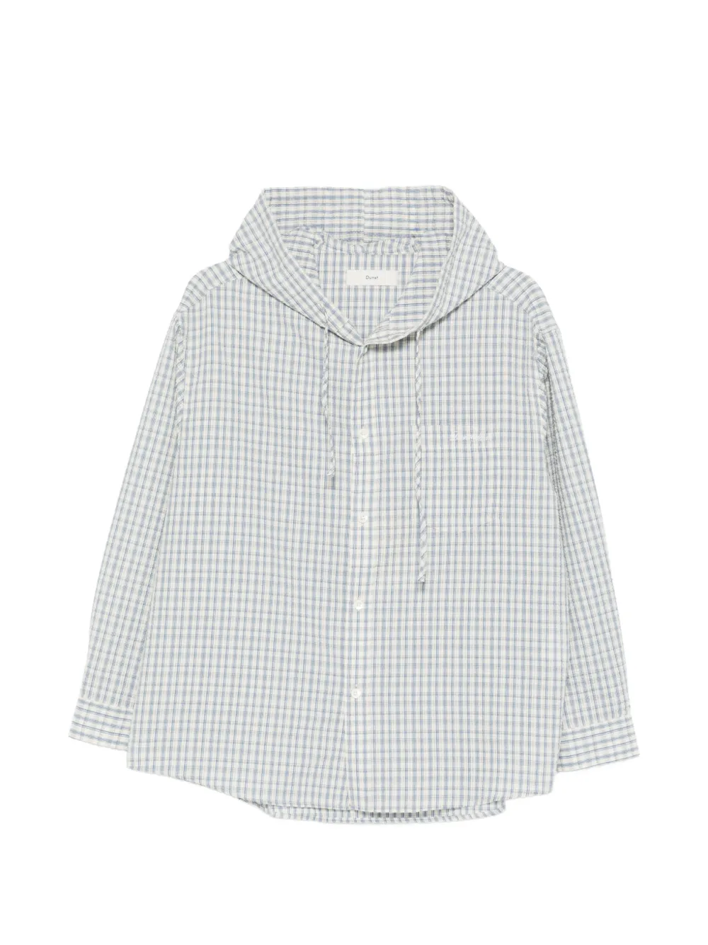 DUNST hooded check shirt - Blu