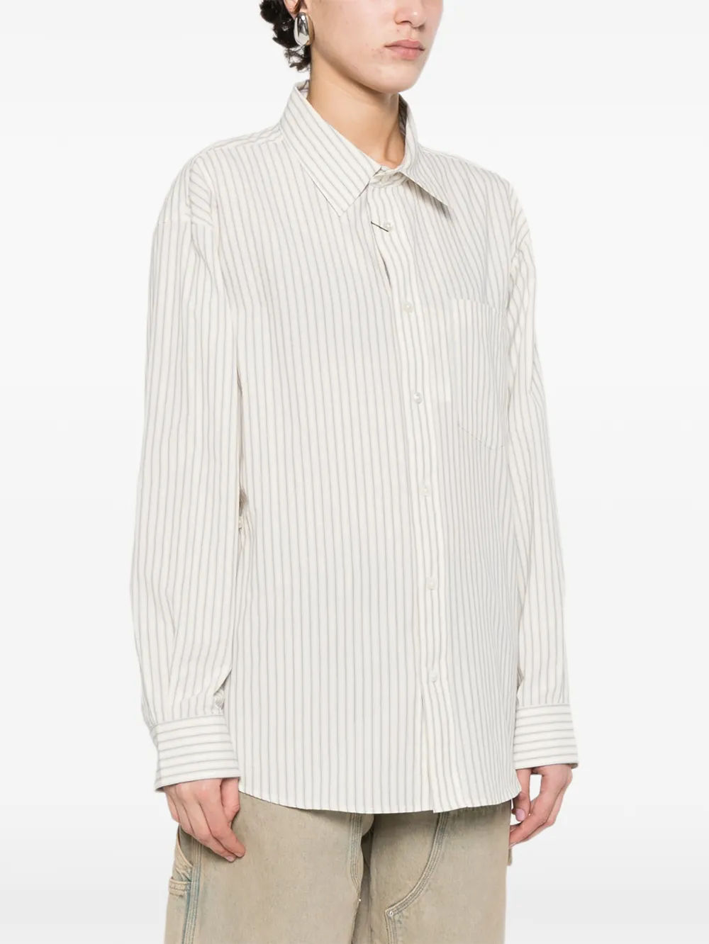  Dunst Striped Pocket Shirt - Neutrals 