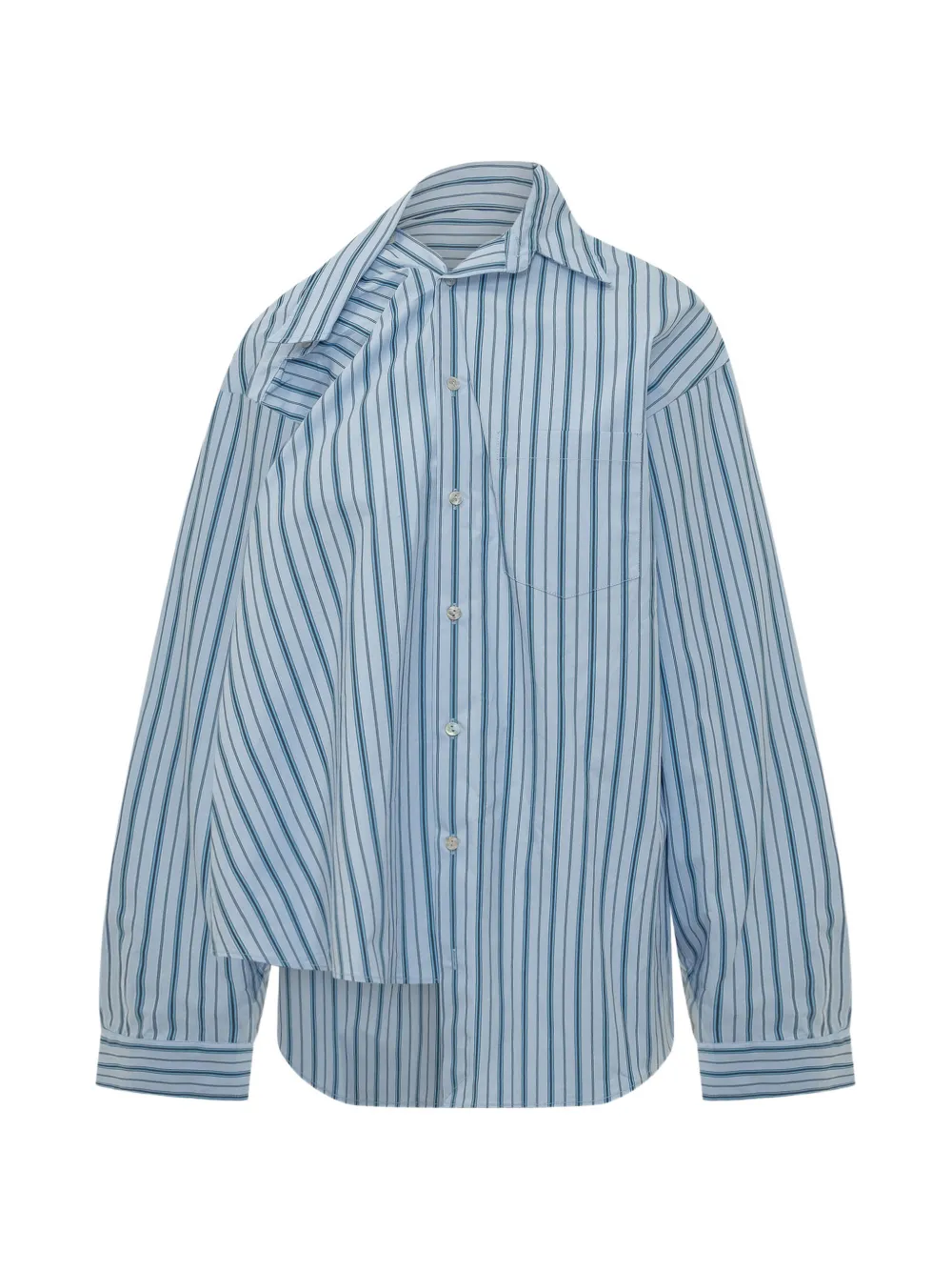 A Paper Kid striped pocket shirt - Blu