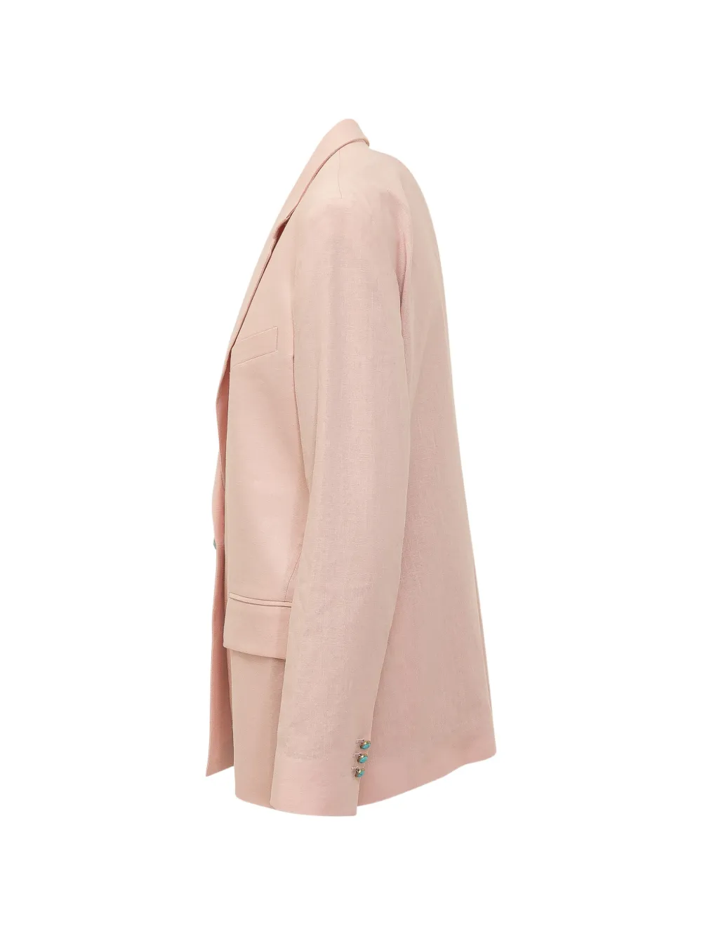  A Paper Kid Button Linen Jacket - Pink 