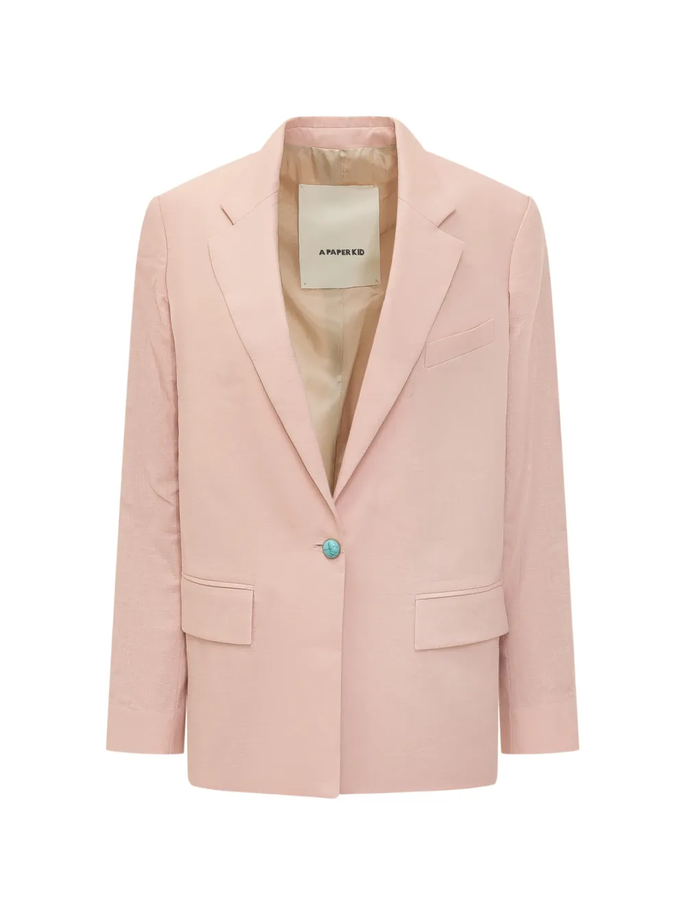 A Paper Kid Button Linen Jacket In Multi