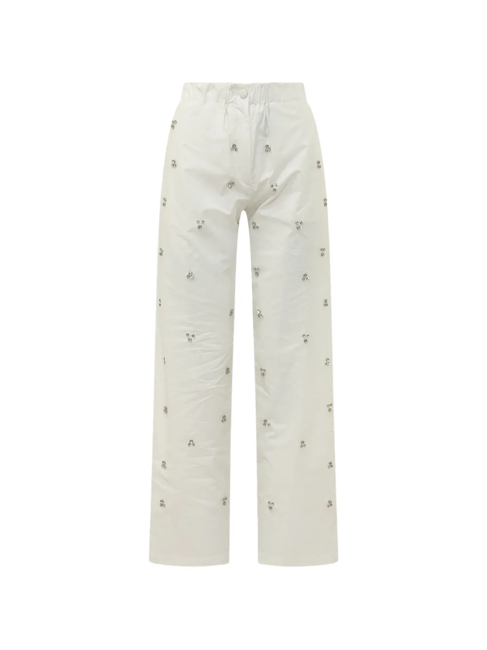 A Paper Kid crystal-embellished trousers - Bianco