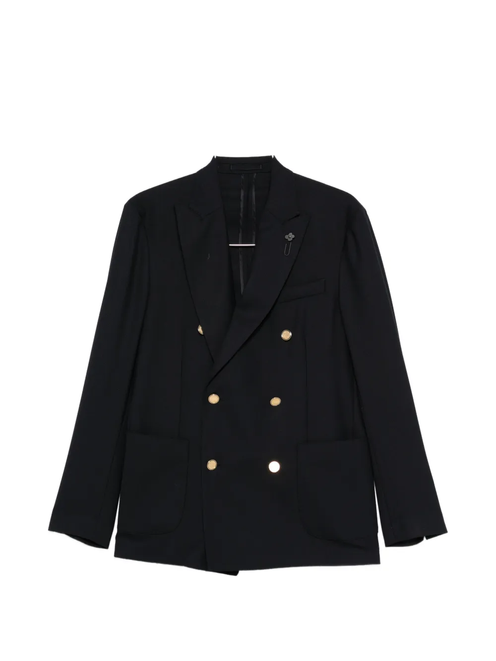 Lardini double-breasted gold-tone blazer - Nero