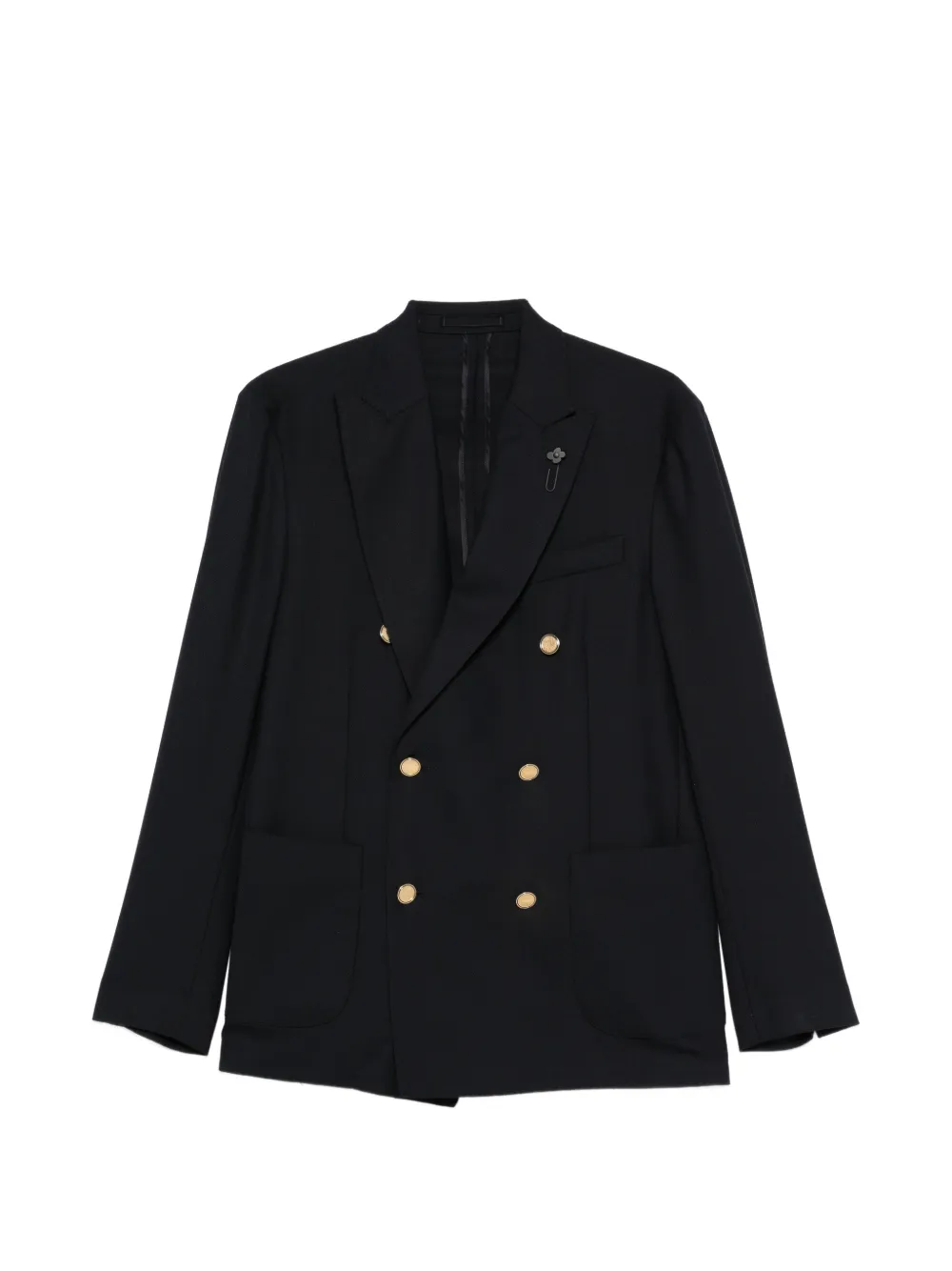 Lardini double-breasted gold-tone blazer - Nero