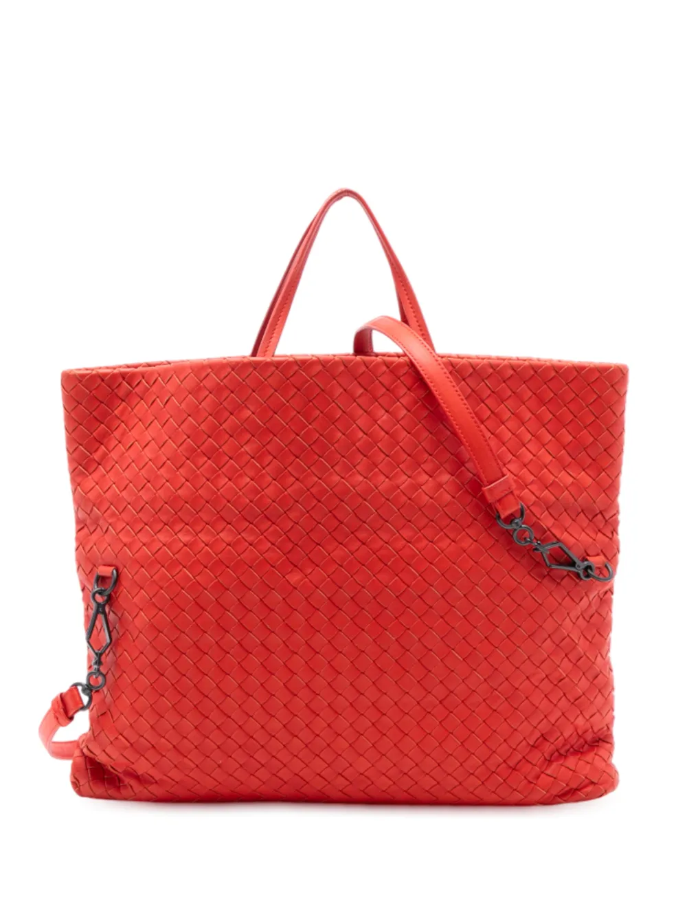 Bottega Veneta Pre-Owned Borsa a tracolla in nappa con design Intrecciato 2012-2025 - Rosso