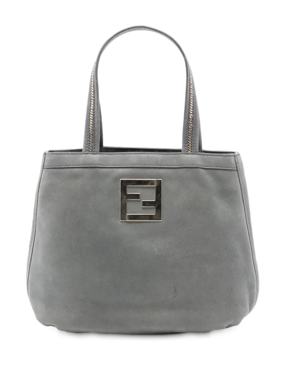 Fendi Pre-Owned Borsa tote Nubuck FF Chains 2010-2025 - Grigio