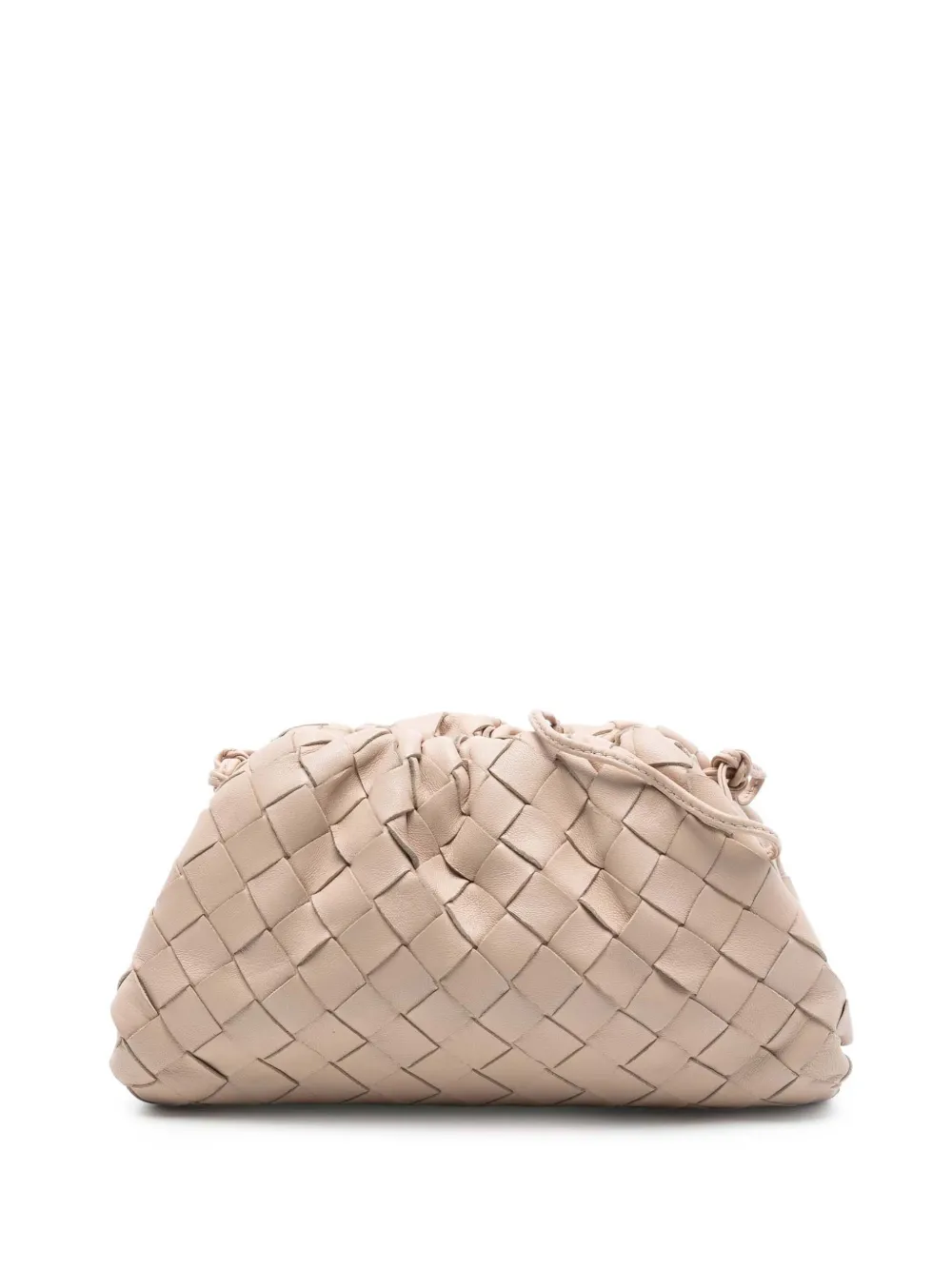 Bottega Veneta Pre-Owned Borsa a tracolla The Mini Pouch in nappa con design Intrecciato 2012-2026 - Marrone