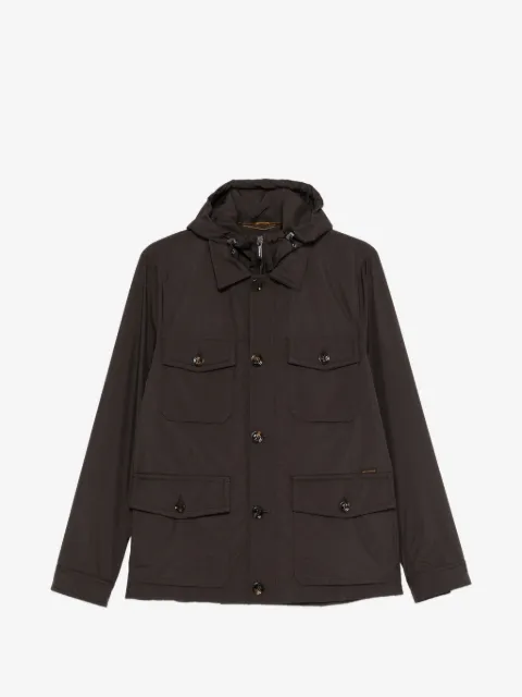 Moorer button hooded jacket