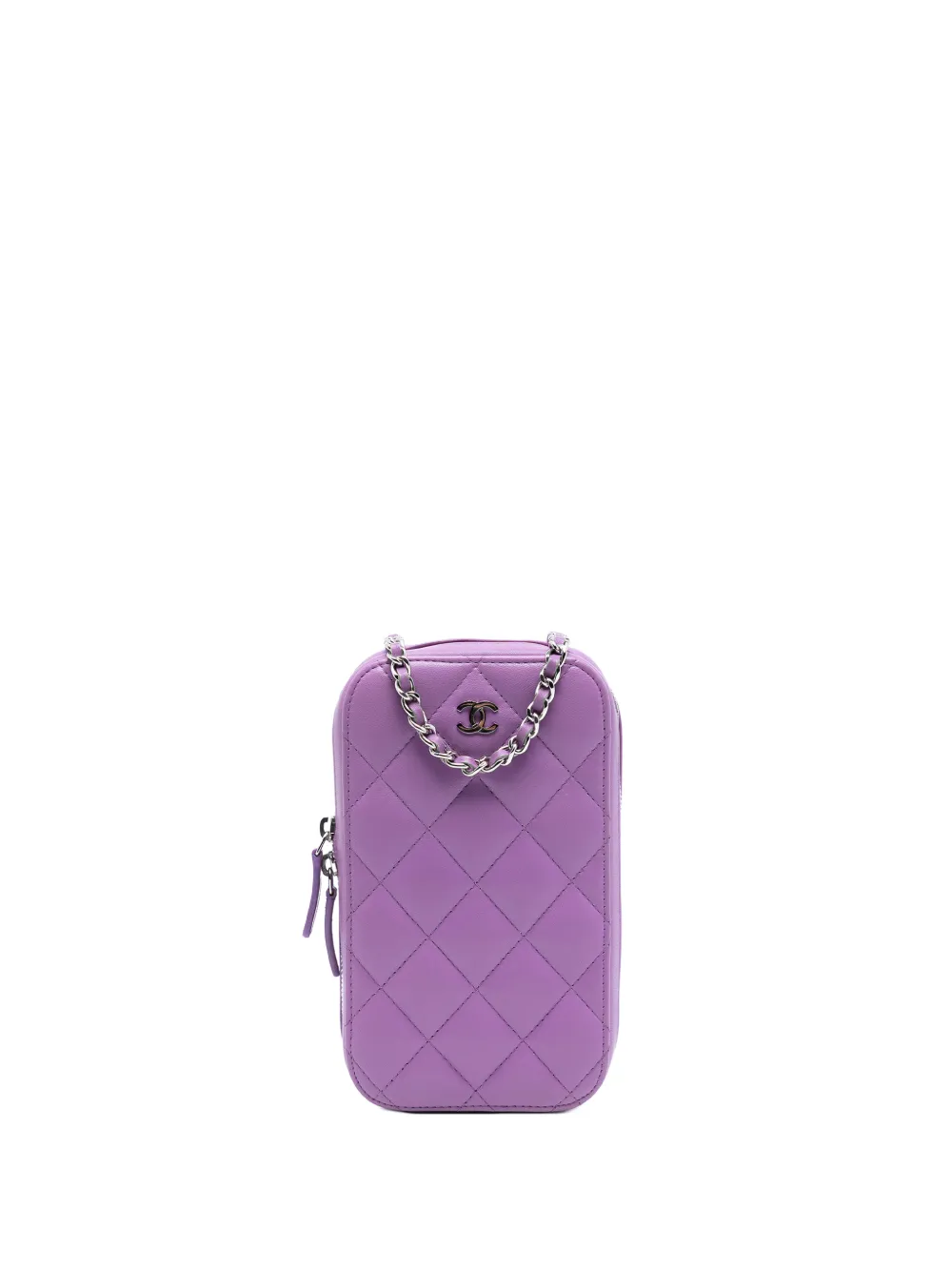 CHANEL Pre-Owned Custodia per smartphone a tracolla CC in pelle di agnello trapuntata 2019 - Viola