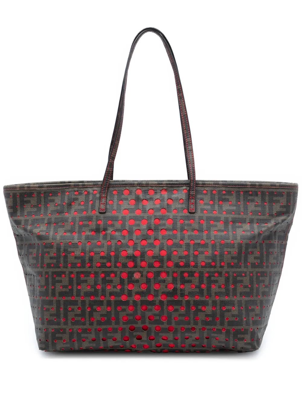 Fendi Pre-Owned Borsa tote media in tela cerata traforata con motivo Zucca 2010-2025 - Marrone